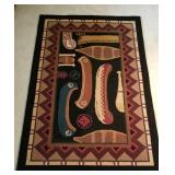 Canoe Theme Hook Loop Area Rug ~ 42 x 66