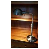 Nickel Metal Adjustable Dome Shade Desk Lamp
