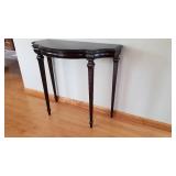 Chestnut to Mahogany Demilune Console Table by Bombay