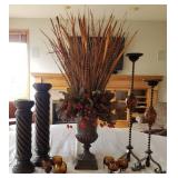 Decorator Accent Pieces in Amber, Wood and Metal