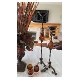 Decorator Accent Pieces in Amber, Wood and Metal