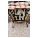 FlexSteel Plaid Country French Winged Back Arm Chair