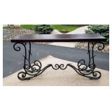 Striking Iron and Solid Wood Console Sofa Table