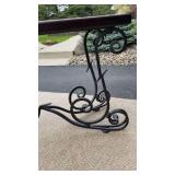 Striking Iron and Solid Wood Console Sofa Table