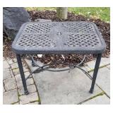 Black Cast Aluminum Basket Weave Patio Side Table