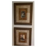 Pair of matching wine themed framed prints