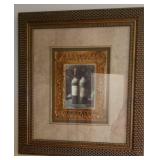 Pair of matching wine themed framed prints