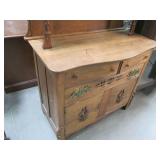 Antique Wooden Mirrored Buffet Styl...