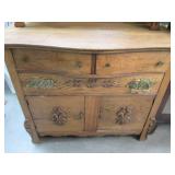 Antique Wooden Mirrored Buffet Styl...