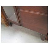 Antique Dark Wood Curio Cabinet wit...