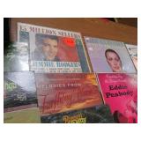 Stack of Vintage Record Albums with...