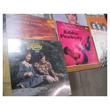 Stack of Vintage Record Albums with...