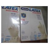 3 boxes of Latex Exam Gloves, One s...