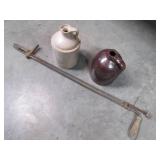 2 Clay Glazed Ornamental Water Jugs...