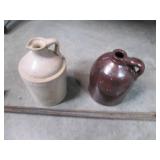 2 Clay Glazed Ornamental Water Jugs...