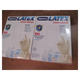 2 boxes of Latex Exam Gloves, One s...