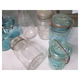 Lot of 7 Heavy Duty Glass Jars with...