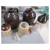 Clay Water Jugs, mug and some bells...