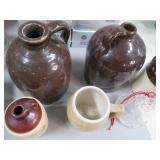 Clay Water Jugs, mug and some bells...