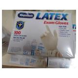4 boxes of Latex Exam Gloves, One s...