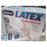 8 boxes of Latex Exam Gloves, One s...