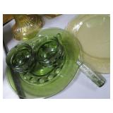 Vintage Yellow and Green Color Glas...