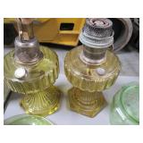 Vintage Yellow and Green Color Glas...