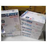 5 boxes of Latex Exam Gloves, One s...