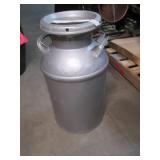 Tall Vintage Metal Milk Can with Li...