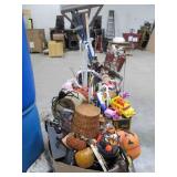 Massive Holiday and Home Décor Lot FILLED with some adorable items! Kids toys, Christmas & Halloween nik-naks galore, pet beds, curtain rods, tv trays, styrofoam cooler…the list goes