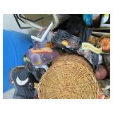Massive Holiday and Home Décor Lot FILLED with some adorable items! Kids toys, Christmas & Halloween nik-naks galore, pet beds, curtain rods, tv trays, styrofoam cooler…the list goes