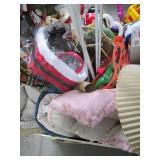 Massive Holiday and Home Décor Lot FILLED with some adorable items! Kids toys, Christmas & Halloween nik-naks galore, pet beds, curtain rods, tv trays, styrofoam cooler…the list goes