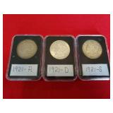 Trifecta! 1921 P-D-S Morgan Dollar Set