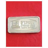 Franklin Mint - Banks- 1000 Grains- 2.0 oz. Sterling Silver Ingot/Bar