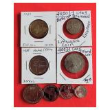 Coins- Israel, Lithuania, Cook Island, State of Eritrea