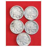 5 Buffalo Nickels