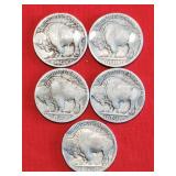 5 Buffalo Nickels