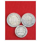 3 Cents Dimes & A Half Dime
