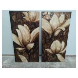 Two Pieces Or Floral Art