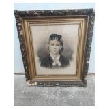 Old Framed Portrait Of Lady