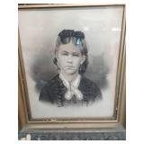 Old Framed Portrait Of Lady