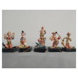 Collection Of 5 Clown Figurines