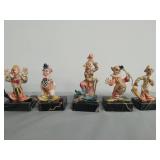 Collection Of 5 Clown Figurines