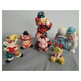 Collection Of 5 Misc. Clown Figurines