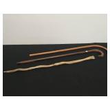 Two Canes And Old Homemade Walking Stick