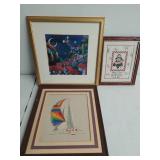 Three Framed Pieces Of Art