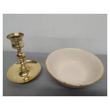 Lenox Bowl and Brass Candlestick