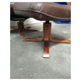Leather Or Similar Material Armchair With Footstool
