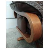 Leather Or Similar Material Armchair With Footstool