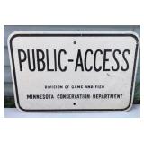 Antique MN Public Access Sign